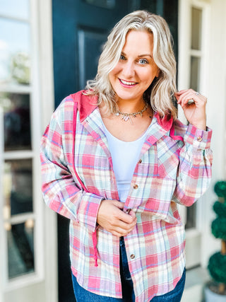 Soul Happy Plaid Hooded Flannel