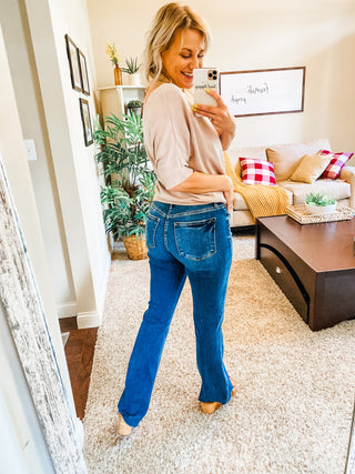 Judy Blue Squad Goals Raw Hem Bootcut Jeans