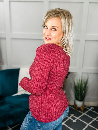 Catch A Vibe Square Neck Long Sleeve Ribbed Top - NEW COLORS!