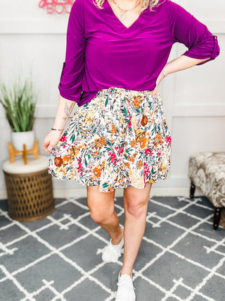 Spring Fields Floral Skirt