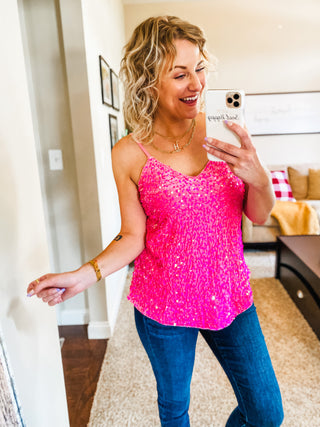 Let’s Go Party Sequin V-Neck Cami