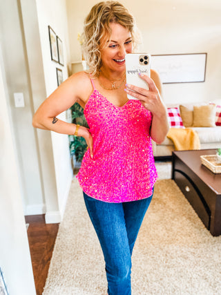 Let’s Go Party Sequin V-Neck Cami