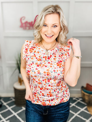 Sweet Something Flutter Sleeve Floral Top II