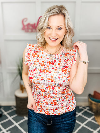 Sweet Something Flutter Sleeve Floral Top