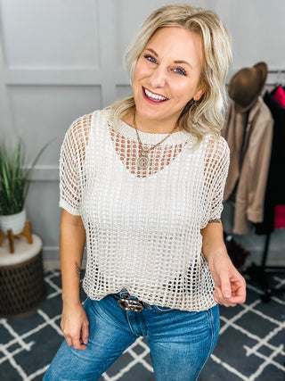 Coastal Dreams Fishnet Top in Cream II