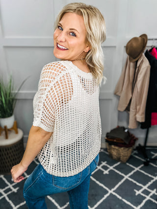 Coastal Dreams Fishnet Top in Cream II