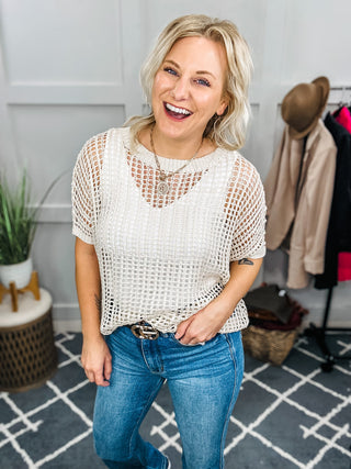 Coastal Dreams Fishnet Top in Cream II