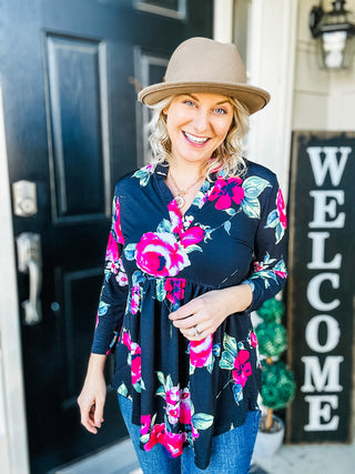 Doing My Best Floral Top