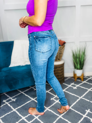 CEO of GLAM High Rise Control Top Vintage Skinny Jeans by Judy Blue