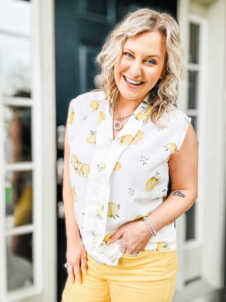 When Life Gives You Lemons Sleeveless Blouse