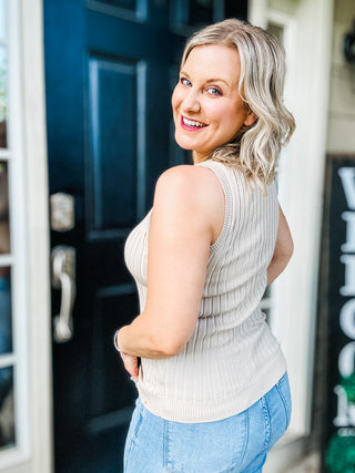 She's Exceptional Ribbed Crew Neck Tank Top