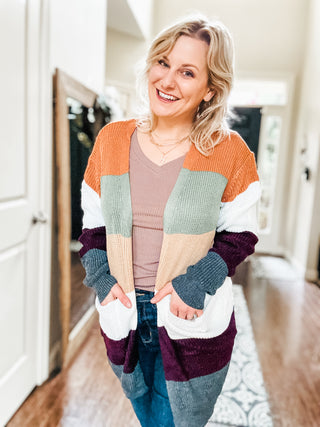 Put Together Plum & Olive Cardigan II