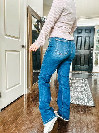 Judy Blue High Rise Button Fly Straight Jeans