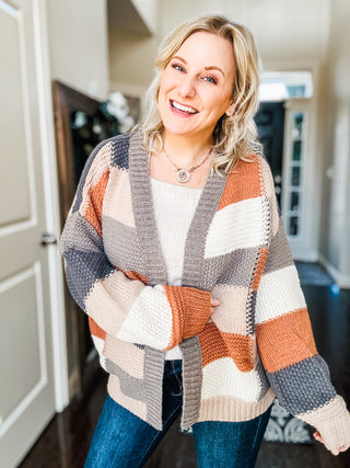 Brown Sugar and Molasses Checkered Cardigan