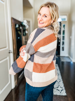 Brown Sugar and Molasses Checkered Cardigan