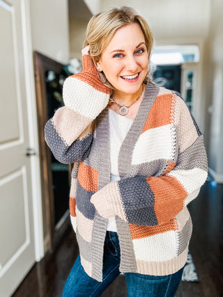 Brown Sugar and Molasses Checkered Cardigan