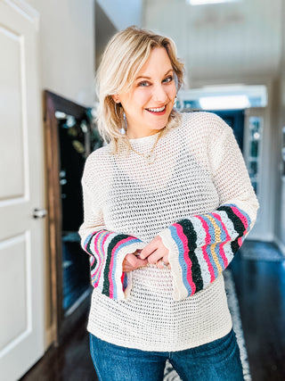 End of the Story Striped Sleeve Sweater II