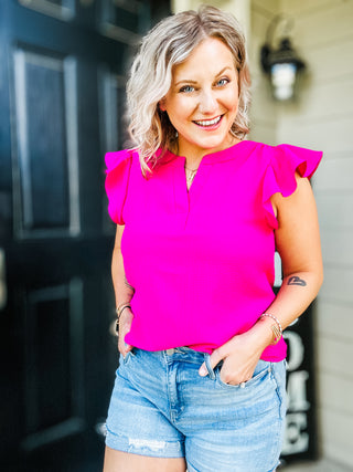 Charming Top in Hot Pink