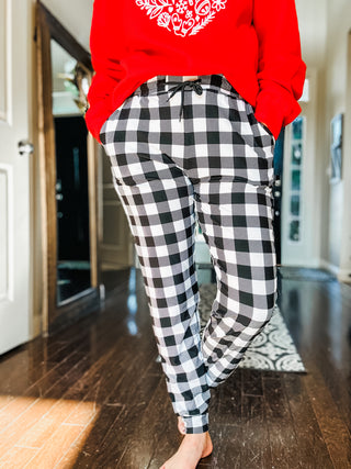 Your New Favorite Joggers in Black and White Check