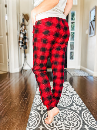 Your New Favorite Joggers in Red Plaid