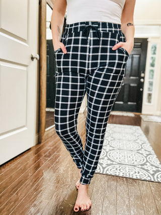 Your New Favorite Joggers in Black Plaid