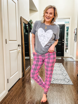 Your New Favorite Joggers in Pink Plaid