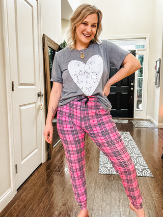 Your New Favorite Joggers in Pink Plaid