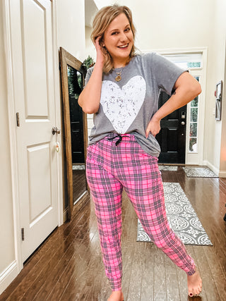 Your New Favorite Joggers in Pink Plaid