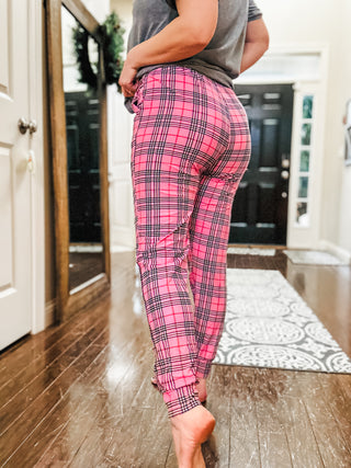 Your New Favorite Joggers in Pink Plaid