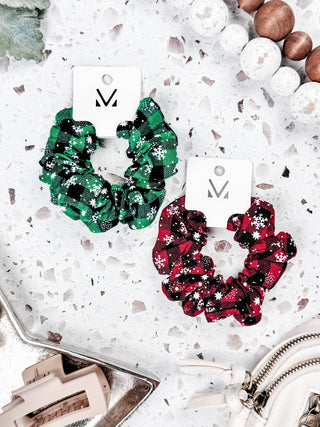 IN STOCK Plaid Snowflake Scrunchie FINAL SALE
