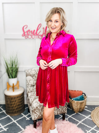 Velvet and Roses Velvet Shirtdress