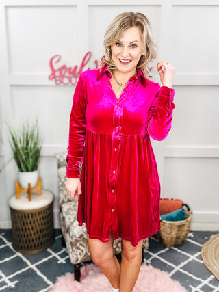 Velvet and Roses Velvet Shirtdress