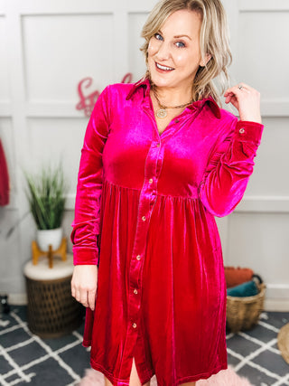 Velvet and Roses Velvet Shirtdress