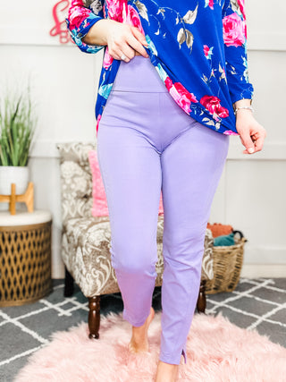 Magic Ankle Crop Skinny Pants in Lavender II