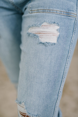 Judy Blue Aiden High Rise Patch Pocket Distressed Boyfriend Jeans