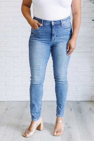 Judy Blue Justine High Rise Control Top Contrast Wash Skinny Jeans