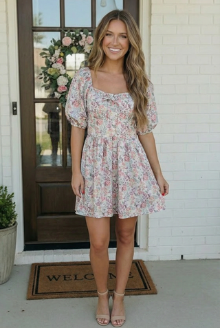 garden party short dress Garden Party Chic Button Down Mini Dress in White L / White