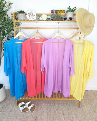 IN STOCK Ellie Cover-Up Kimono - Sunkissed Coral
