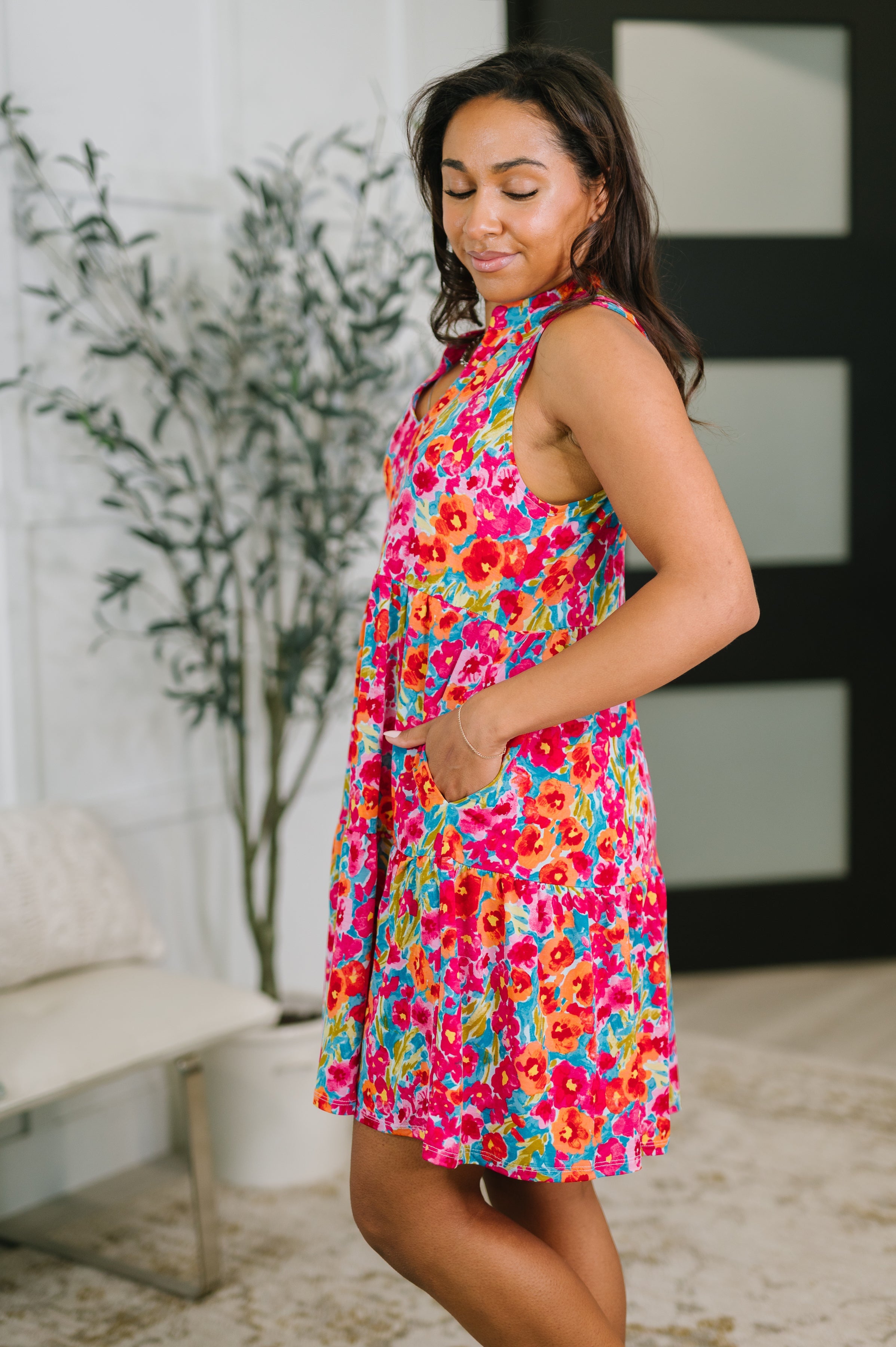Lizzy Three Tier Tank Dress in Morning Glory – Soul Happy Shop Lizzy Three Tier Tank Dress in Morning Glory – Soul Happy Shop