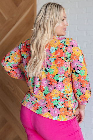 Lizzy Top in Pink and Yellow Multi Floral II