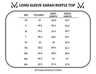 IN STOCK Long Sleeve Sarah Ruffle - Light Grey