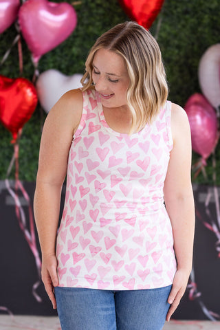 IN STOCK Ava Tank - Blushing Pink Hearts