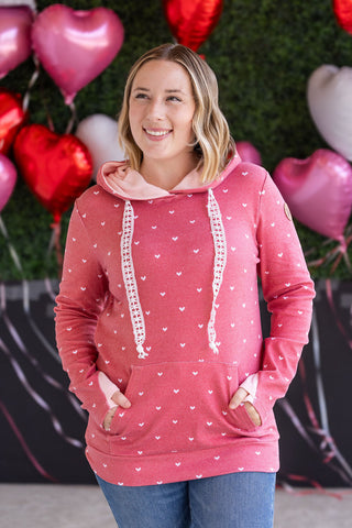 IN STOCK Hailey Pullover Hoodie -Sweetheart Red