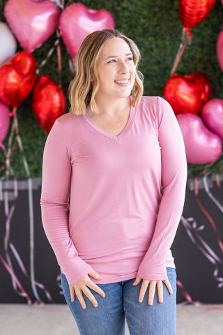 IN STOCK Larissa Long Sleeve Top - Rose
