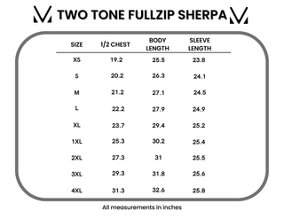 IN STOCK Two Tone Fullzip Sherpa - Charcoal and White