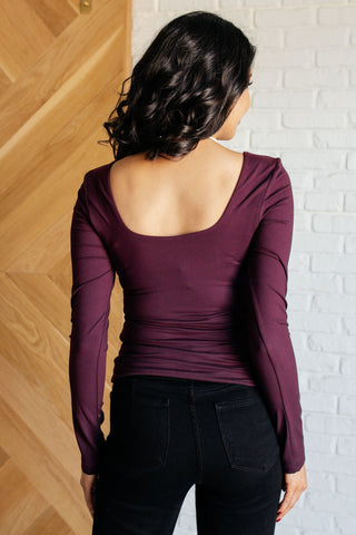 Never Imitated Long Sleeve Top in Cassis II