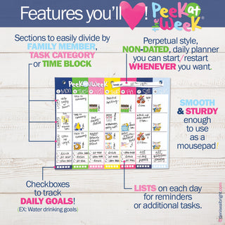 Peek at the Week® Weekly Planner Pad | Simple Cheery