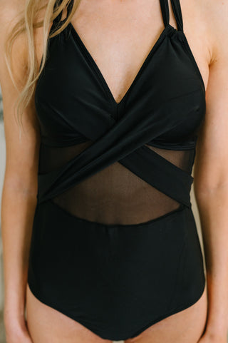 Palma Mesh Detail Halter Swimsuit