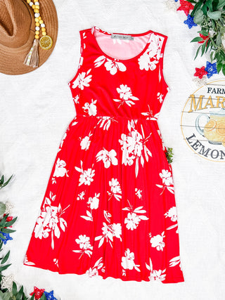 IN STOCK Kelsey Tank Dress - Red Floral FINAL SALE