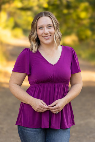 IN STOCK Emery Ruffle Top - Purple